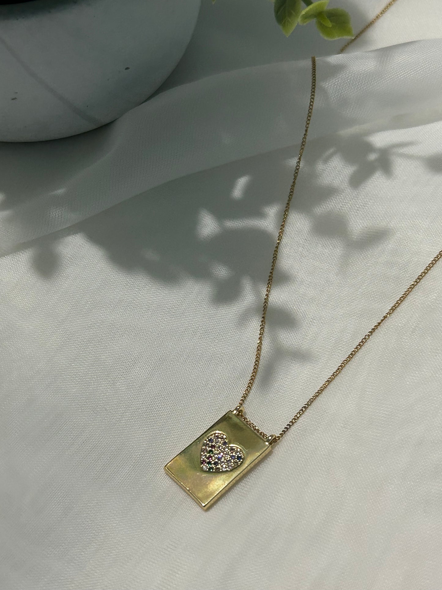 Rhinestone heart necklace