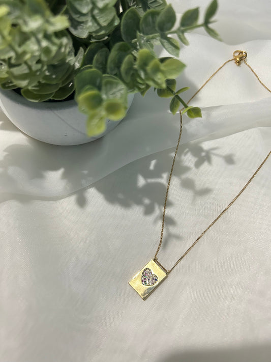 Rhinestone heart necklace